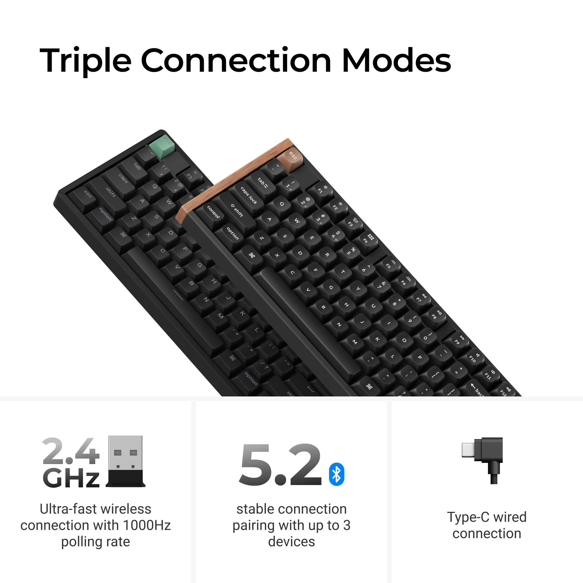 Keychron K10 HE Full Size Wireless Magnetic Switch Custom Keyboard (Black) - Image 9