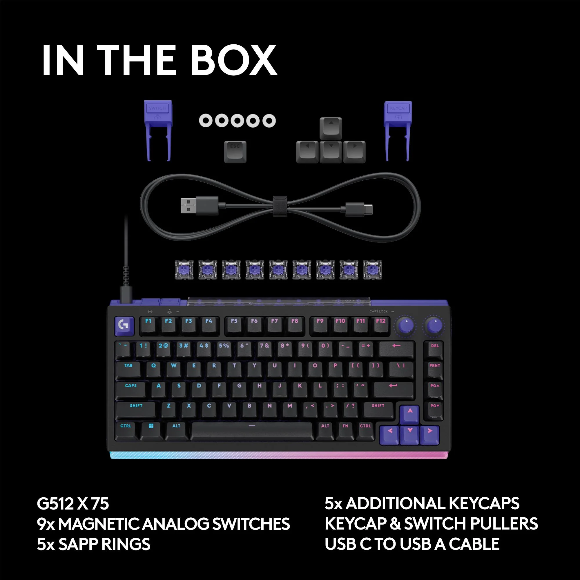 Logitech G G512 X 75 Mechanical Gaming Keyboard (Black) - Image 11