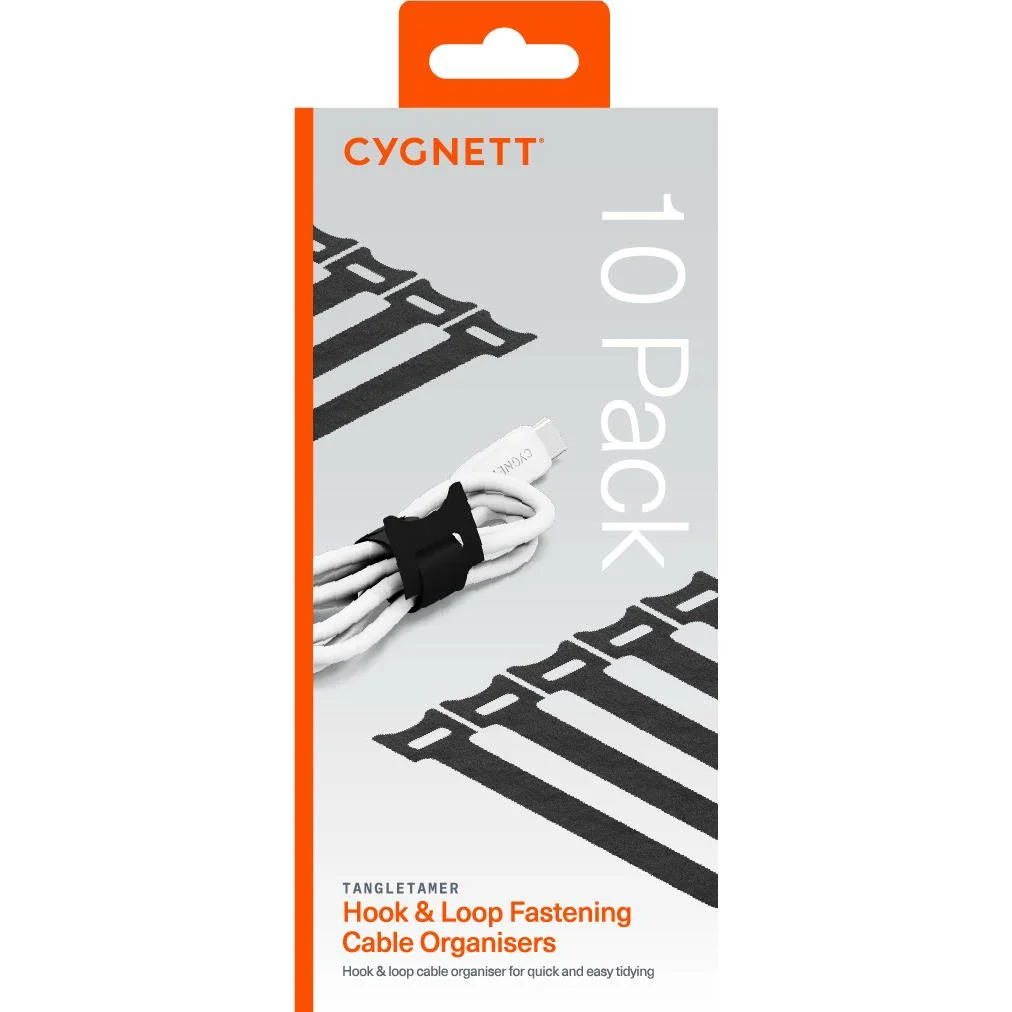 Cygnett TangleTamer Hook & Loop Fastening Cable Organisers 10 Pack (Black) - Image 10